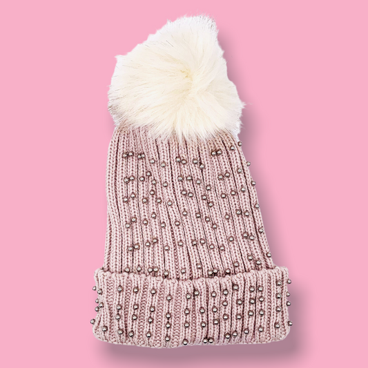 Handmade Knitted Pearl Beanie