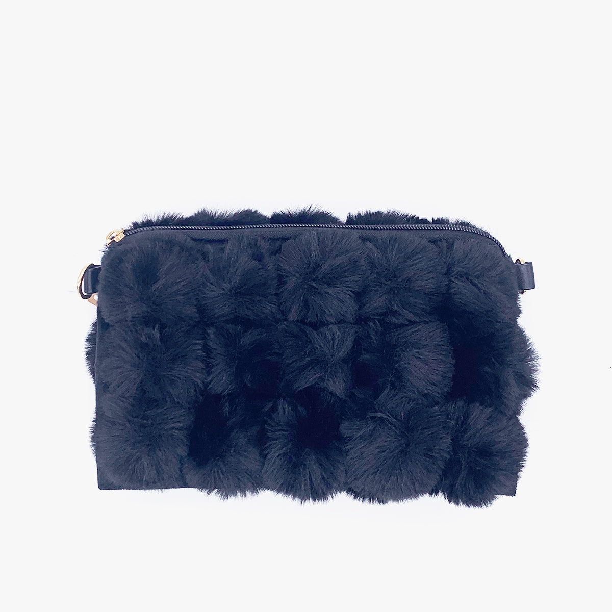 Faux Fur Attachable Gold Chain Medium Handbags