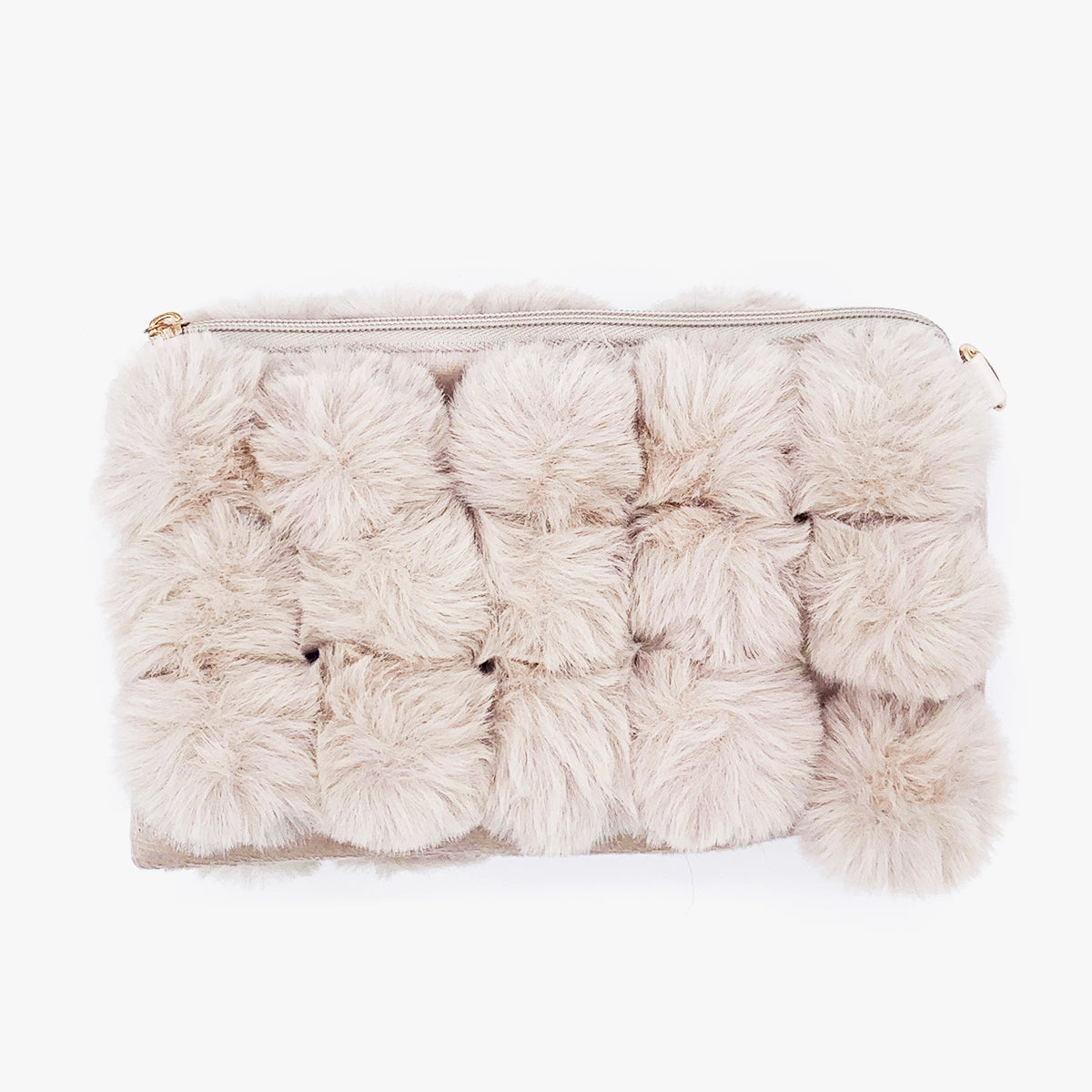 Faux Fur Attachable Gold Chain Medium Handbags